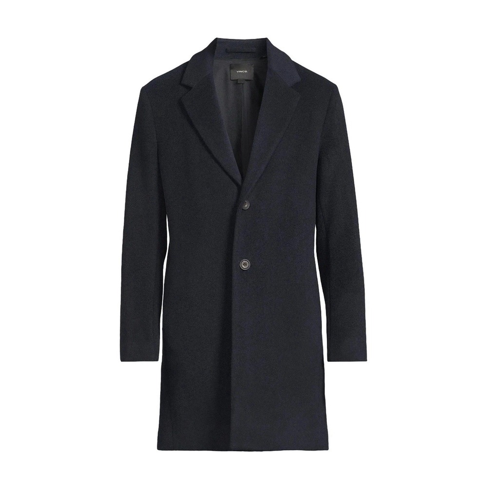 NWT Vince Men's Classic Italian Wool-Blend Coat in Coastal Blue Size M